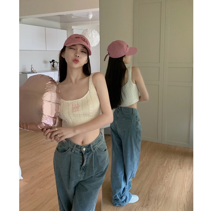 Áo Dệt Kim Hai Dây Dáng Ôm Thêu Họa Tiết Thời Trang Mùa Hè Hàn Quốc Quyến Rũ Cho Nữ