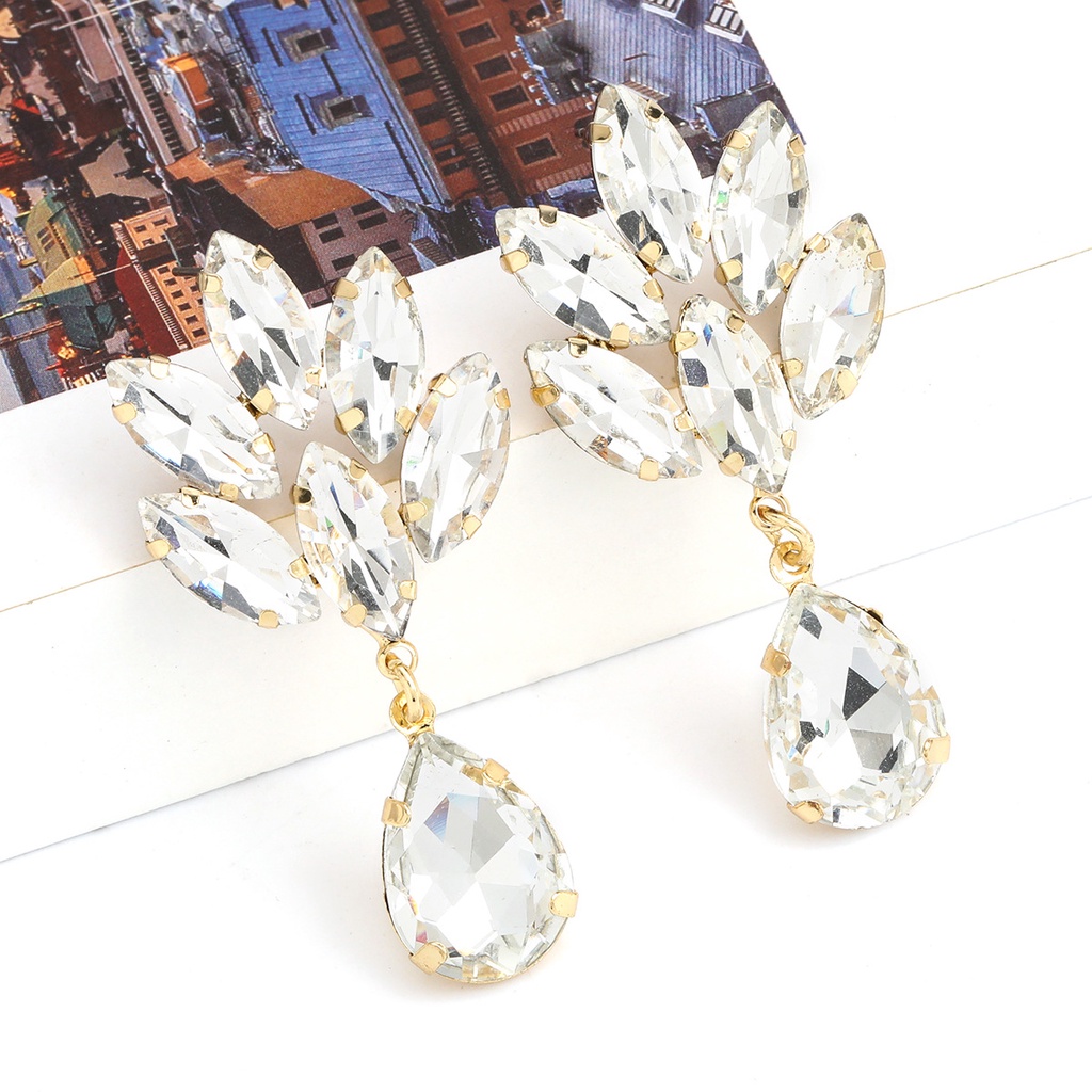 PINKDUDU Bông Tai Dáng Dài Hình Hoa Đính Pha Lê Trong Suốt Phong Cách Boho Thời Trang Cho Nữ PD409