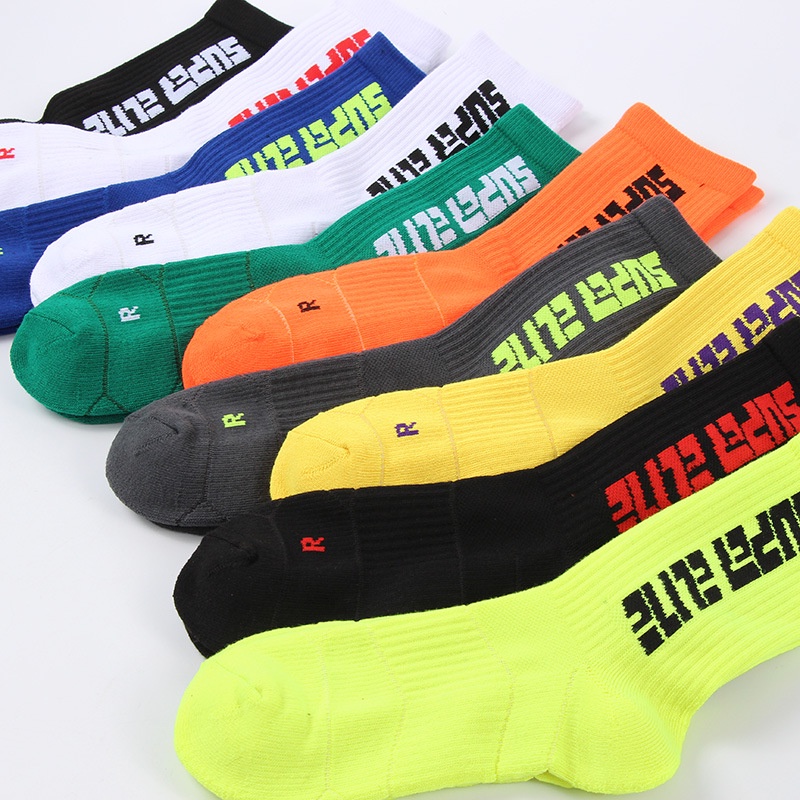 Vớ Bóng Rổ Trái Phải Chống Trượt In Chữ elite Dạ Quang Cho Nam