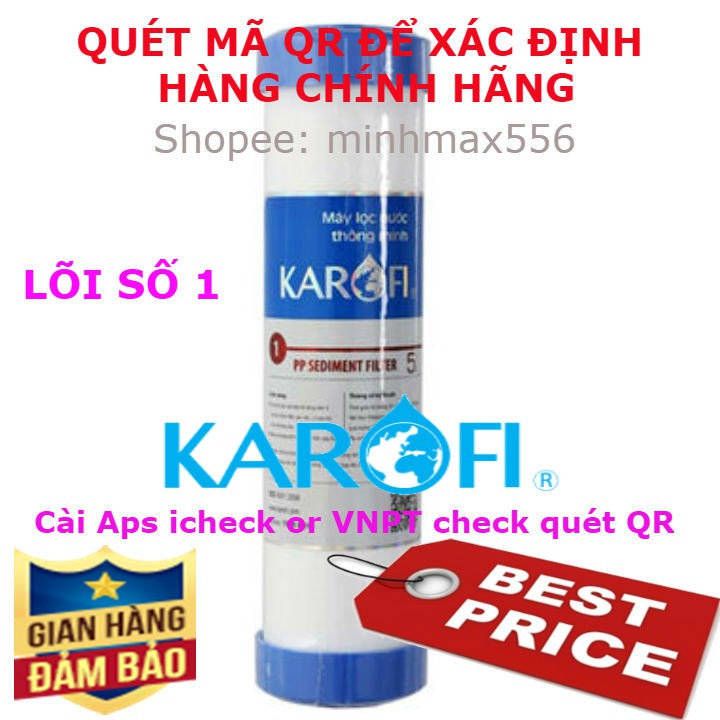 [UY TÍN SỐ 1] Combo 5 lõi lọc nước Karofi Chính hãng | Gồm 3 số 1 - 1 số 2 - 1 số 3 Karofi dùng cả năm | BigBuy360 - bigbuy360.vn