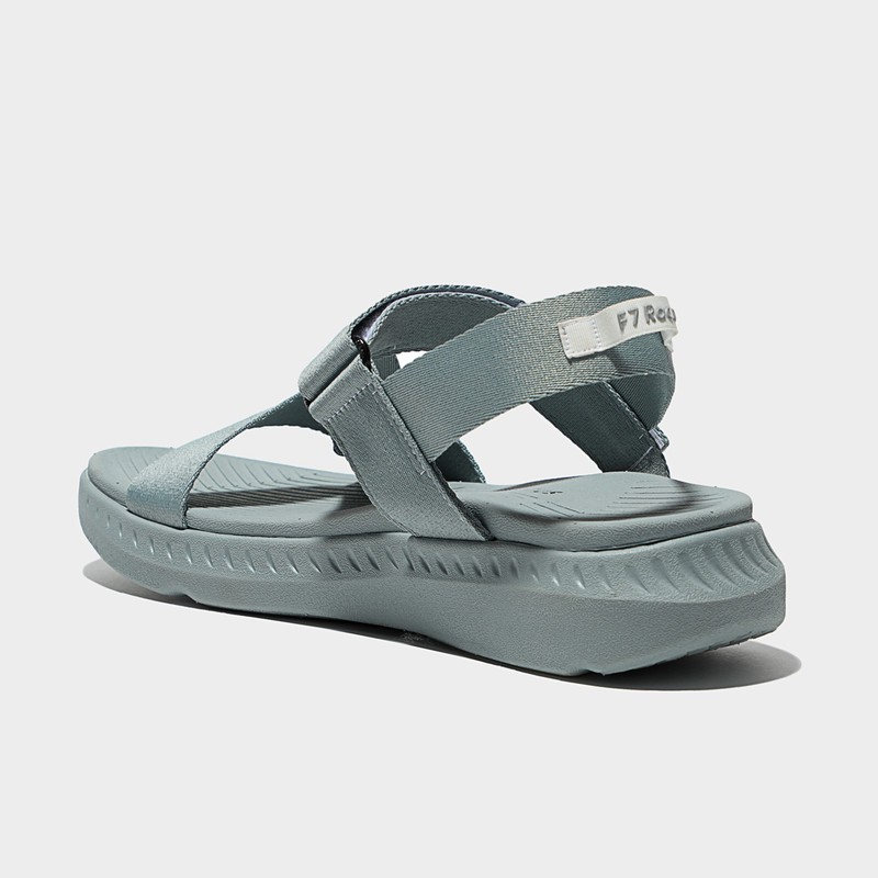 Giày Sandal Nam Nữ Unisex Shondo F7 Racing Đế Xám Phối Trắng Quai Xám F7R2121