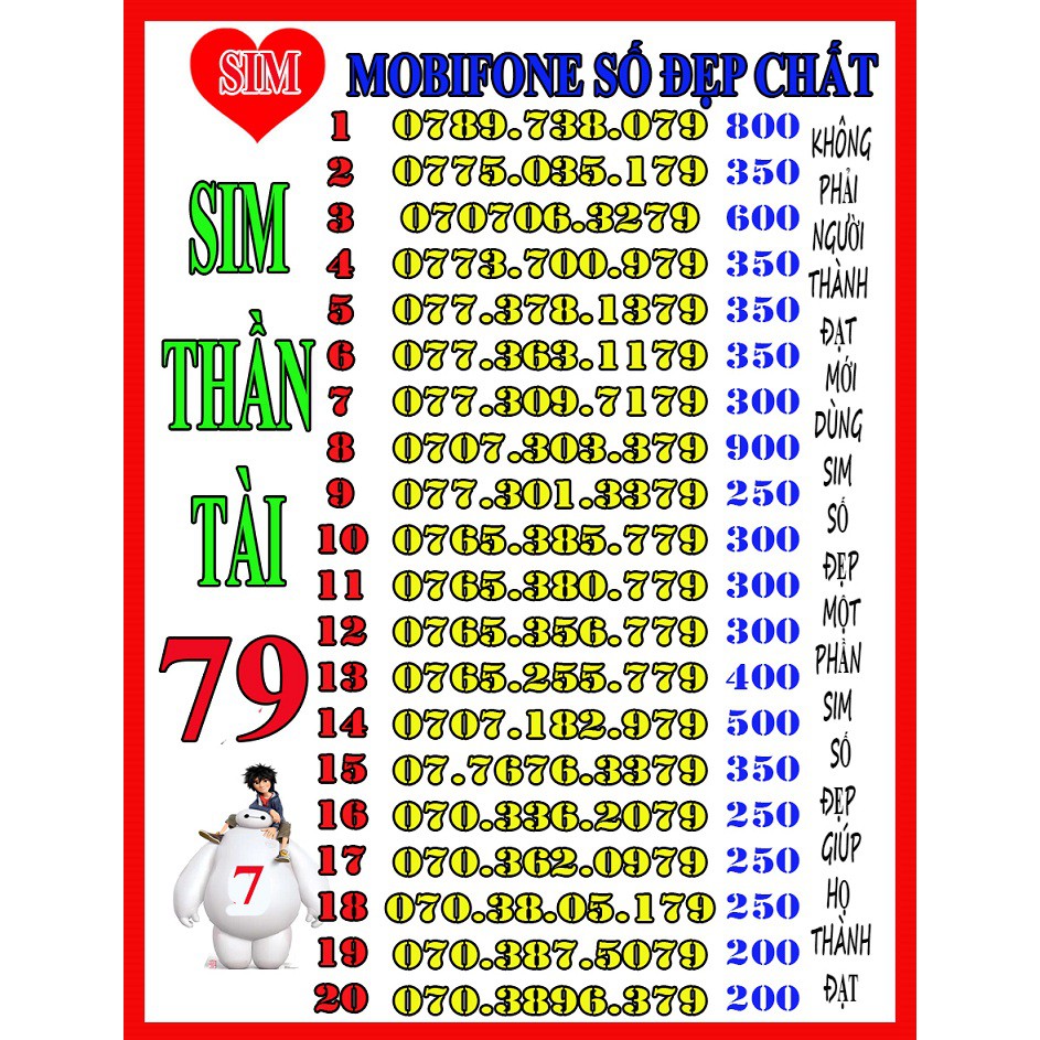 SIM SỐ ĐẸP ĐUÔI 79 - THẦN TÀI ĐẾN