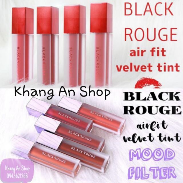 [Full 3 ver] Son kem lì Black Rouge Air Fit Velvet Tint