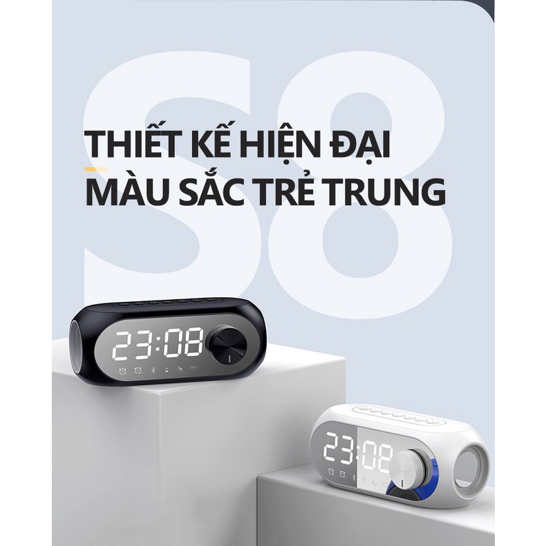 Loa bluetooth tích hợp màn hình led hiển thị đồng hồ báo thức, đài Fm - Phụ kiện công nghệ 88