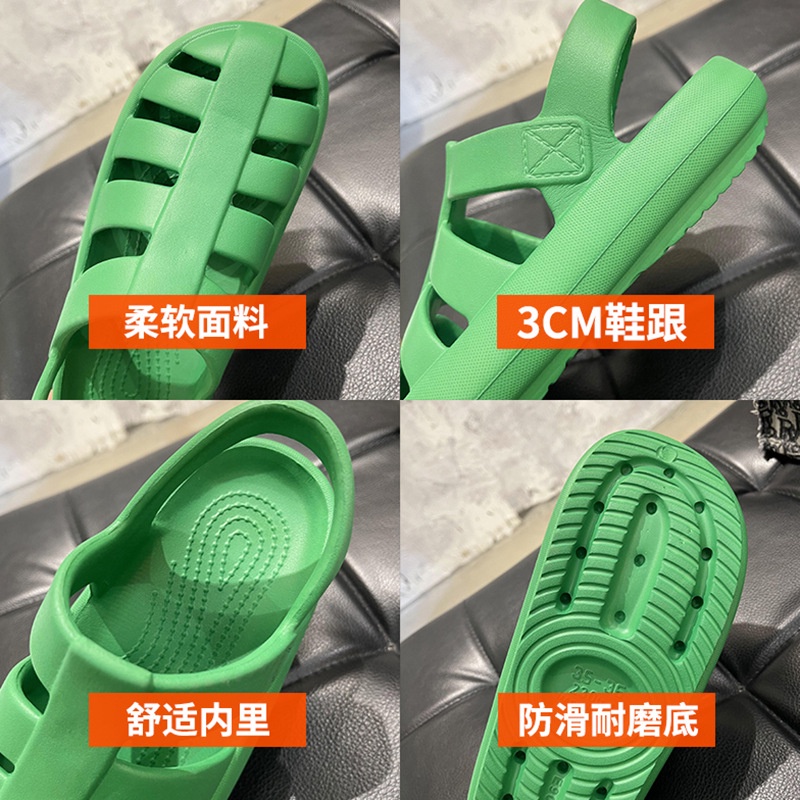Giày Sandal Đục Lỗ Đế Dày Bằng EVA Chống Trượt Phong Cách La Mã Thời Trang Mùa Hè Hàng Mới Dành Cho Bạn Nữ Mang Đi Biển