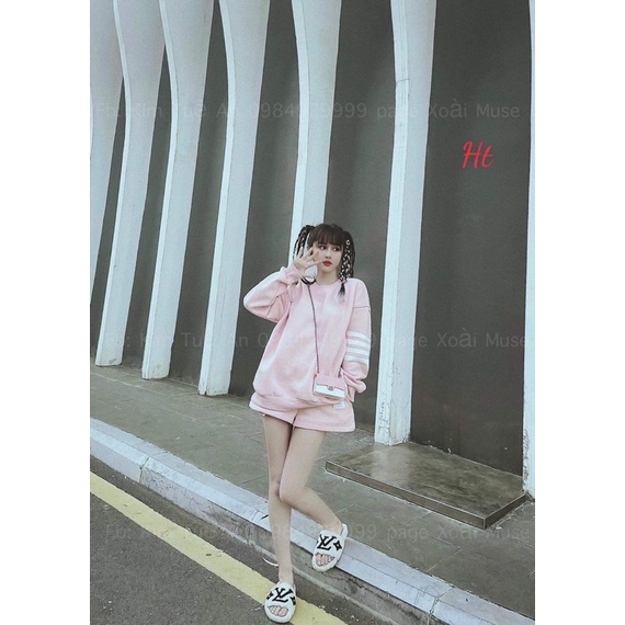 Áo swearter sọc tay mác túi H2A