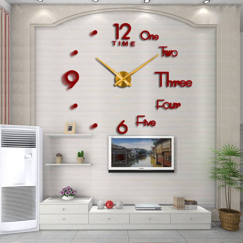 Đồng hồ treo tường im lặng tự dính đồng hồ thạch anh thời trang sáng tạo đồng hồ đơn giản gia đình phòng khách phòng ngủ đồng hồ treo tường hiện đại bán hàng trực tiếp