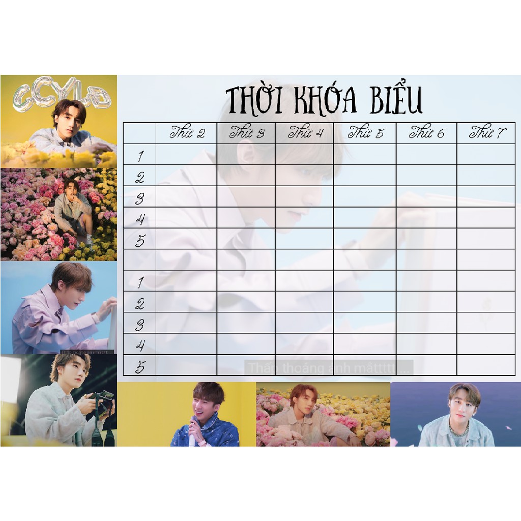 Thời khóa biểu Sơn Tùng siêu xinh
