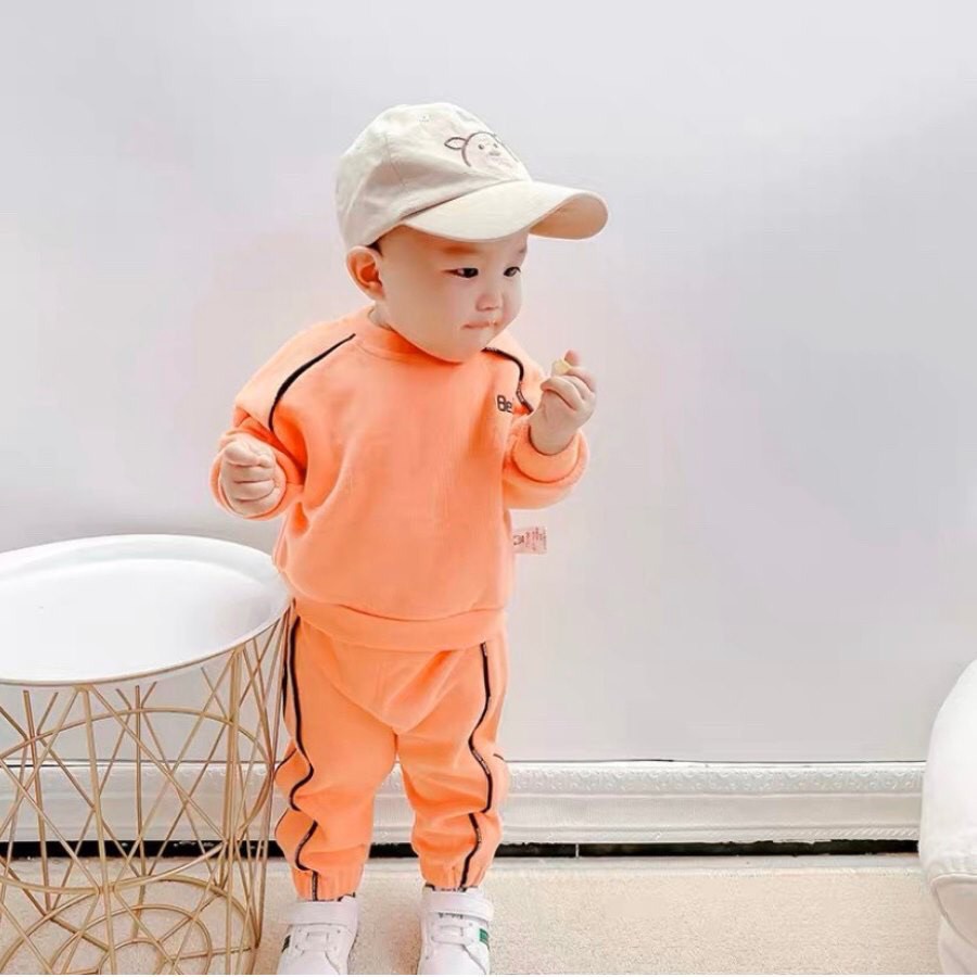 Bộ Quần Áo Nỉ Thu Đông Dài Tay Cho Bé Trai Và Bé Gái Chất Liệu Da Cá Cho Bé  8 Đến 27kg Ken Store