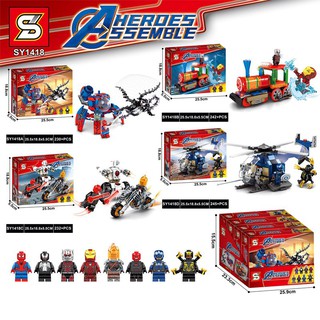 Bộ Đồ Chơi Lego MineCraft 4 In 1 - Minecraft Avenger - Minecraft Người Nhện - 8 Minifigurines - 900 Mảnh - Mã SY1418