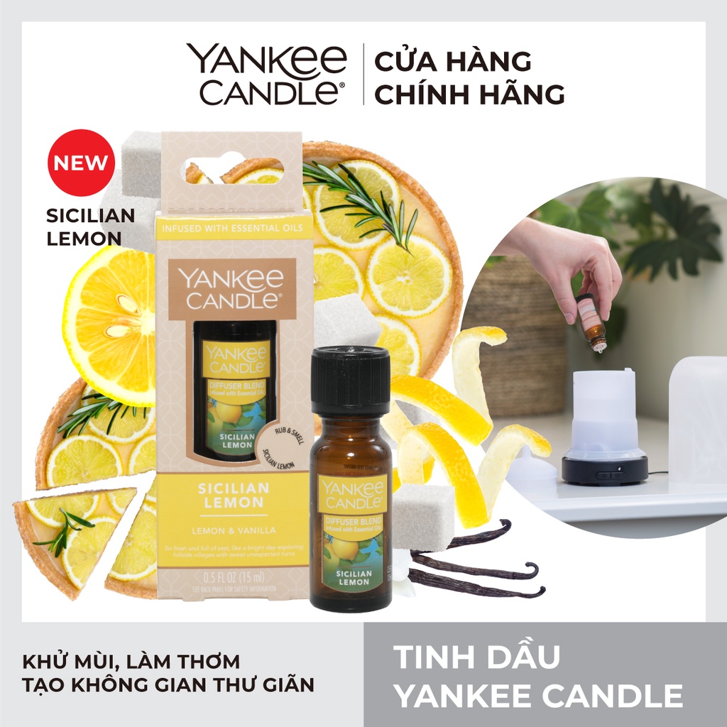 [Mã LIFEM1 giảm 50k đơn 99k] Tinh dầu Yankee Candle - Sicilian Lemon (15ml)