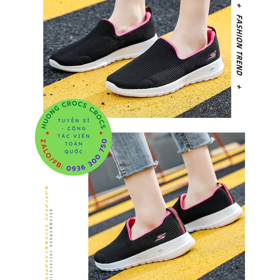 GIÀY THỂ THAO SKECHERS GOWALK JOY CHO NỮ MÀU ĐEN VIỀN HỒNG