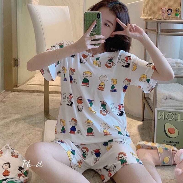 Bộ Ngủ Cartoon Siêu Cute oversize [Giam 41%]-HươngSu-(250-Set-BoNguHoaNguSac-CaChuaNenVang) | BigBuy360 - bigbuy360.vn