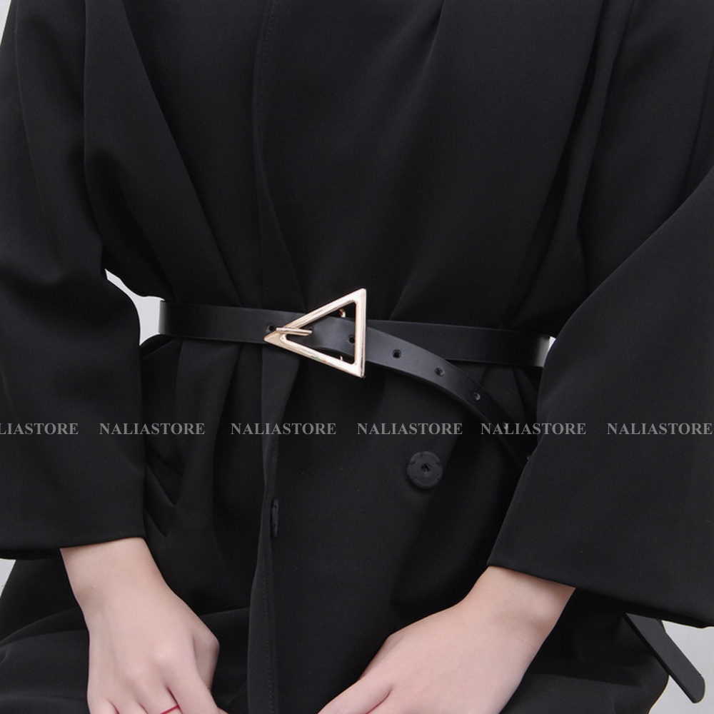 Đai váy TAM GIÁC size 1.1cm nhỏ xinh nalia store - belt thắt lưng nịt váy da nhỏ mặt tam giác vàng có đục lỗ mã TLNA4