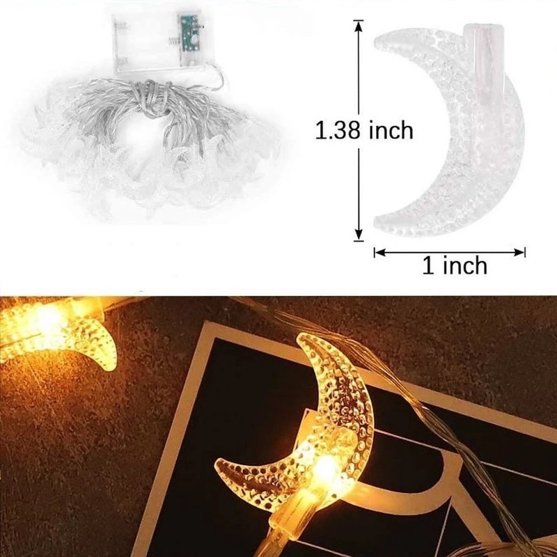 Dây Đèn LED Hình Mặt Trăng Dùng Trang Trí Bằng Pin