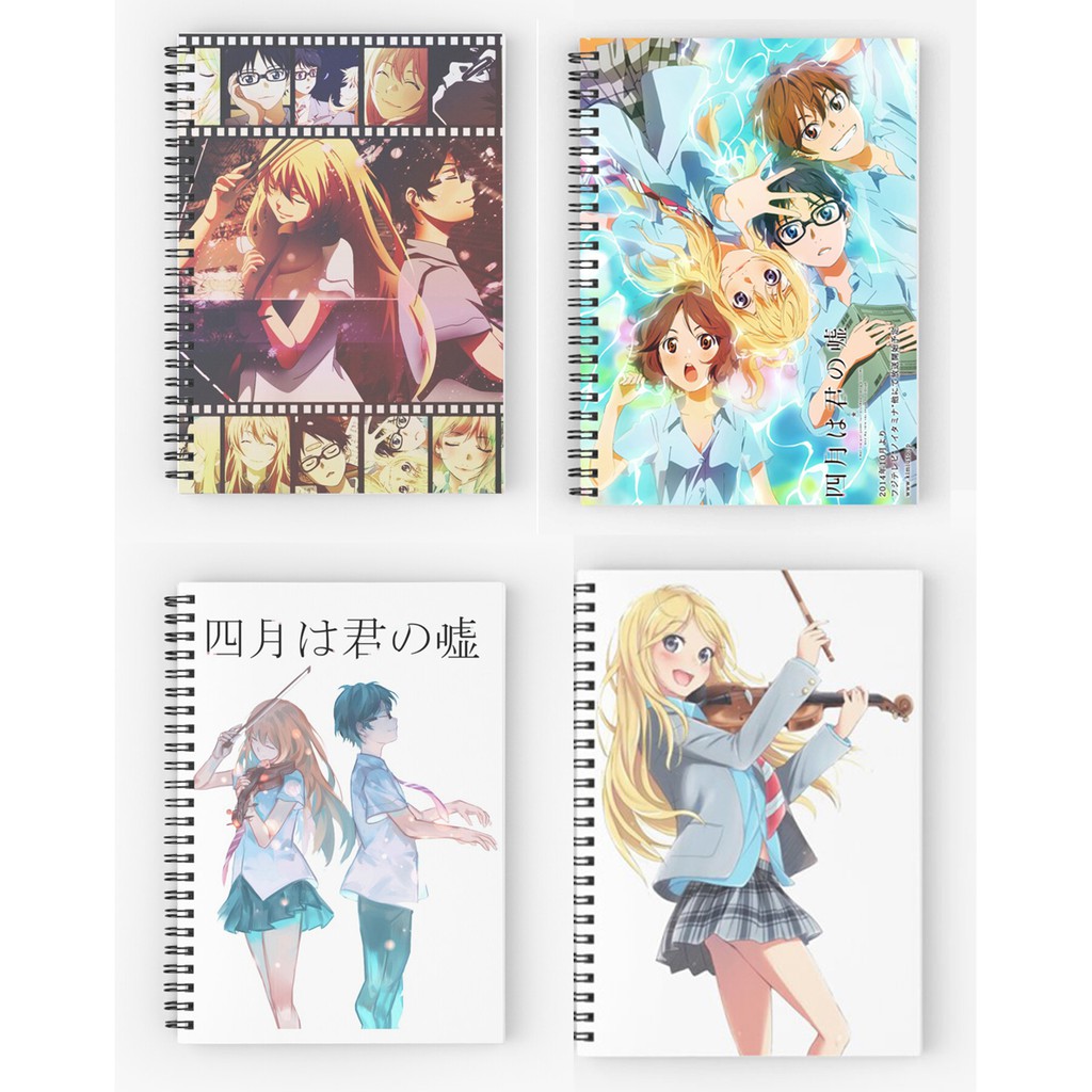 sổ tay Shigatsu wa Kimi no Uso sổ gáy xoắn