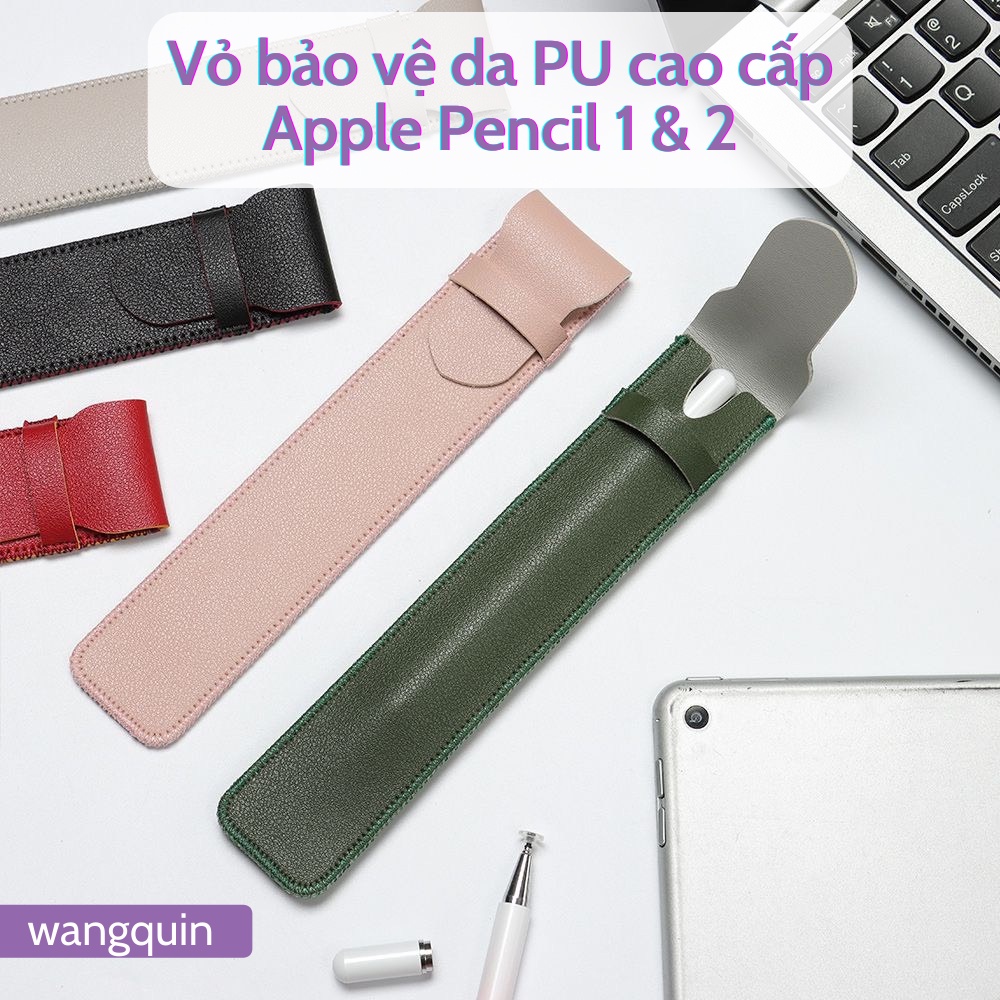 Sẵn HCM - Hoả Tốc Bao da chống sốc bảo vệ bút chống sốc gen 1 và gen 2 Da PU có nắp đậy bút cảm ứng cao cấp đủ màu