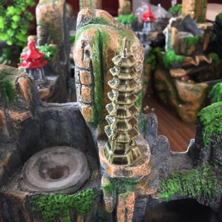 Tháp chùa vàng - phụ kiện cho thác phong thuỷ