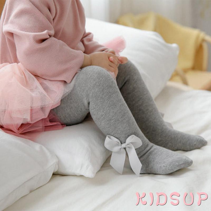Quần Tất Lưng Vừa Màu Trơn Đính Nơ Thời Trang Mùa Thu Cho Bé Gái 1 Tuổi