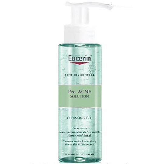 [CHÍNH HÃNG] Combo Eucerin cho da nhờn mụn gel rửa mặt Pro Acne Cleansing Gel 200ml &amp; tẩy tế bào chết Pro Acne Scrub 100