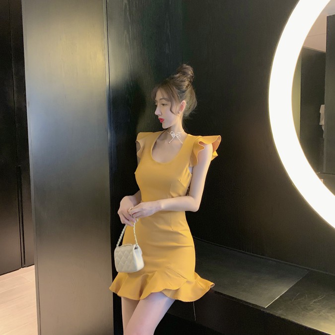 Đầm nữ dáng ôm mini đuôi cá tay ngắn Emilyshop