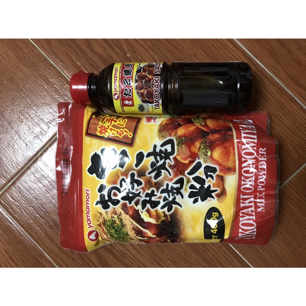 Combo bột bánh takoyaki và xốt takoyaki , bánh bạch tuộc Nhật