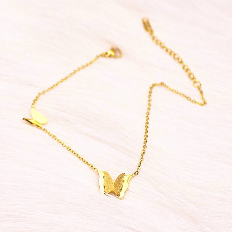 Lắc tay nữ 100% TITAN NGUYÊN CHẤT vòng tay nữ mặt bướm KHÔNG GỈ phong cách ins hàn quốc thanh lịch thời trang