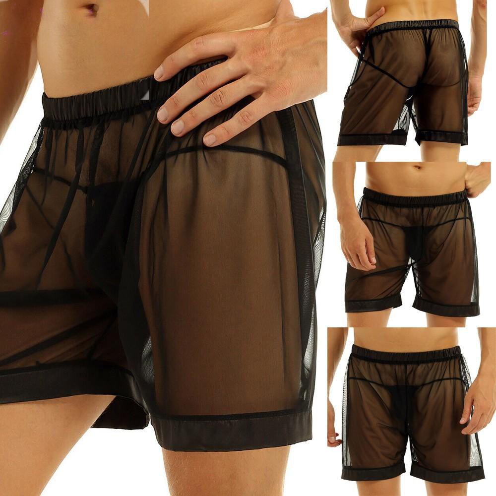Quần đùi nam sexy lưới xuyên thấu mặc mát mẻ - gợi cảm - Voan cao cấp - 12440