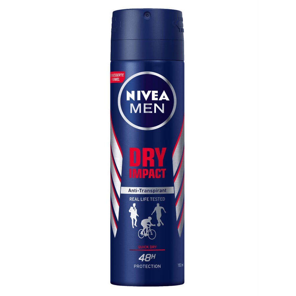 Ngăn mùi và giúp siêu khô thoáng Nivea Men Dry Impact - Hàng Chính Hãng