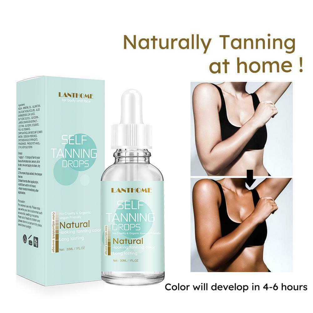1Pc 30Ml Natural Tanning Oil Self Tanning Body Cream Sunless Natural Face Bronze and Woman Sun W8T4