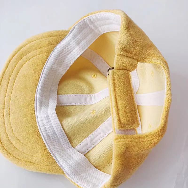 Mũ Lưỡi Trai Che Nắng Vải Lông Cừu Mềm Màu Kẹo In Chữ P Thời Trang Hàn Quốc Xinh Xắn Cho Bé