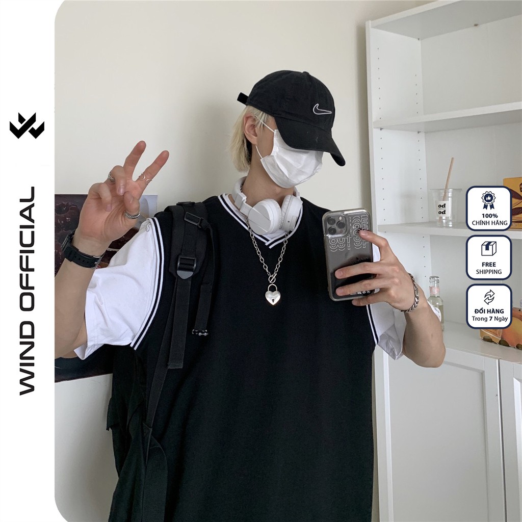 Áo gile unisex Wind form rộng Basic len nam nữ oversize phong cách kiểu ulzzang | BigBuy360 - bigbuy360.vn