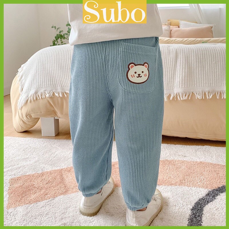 Quần cho bé chất len tăm mềm mịn dáng bom phong cách cho bé_ Quần bé trai bé gái từ 10- 20 kg