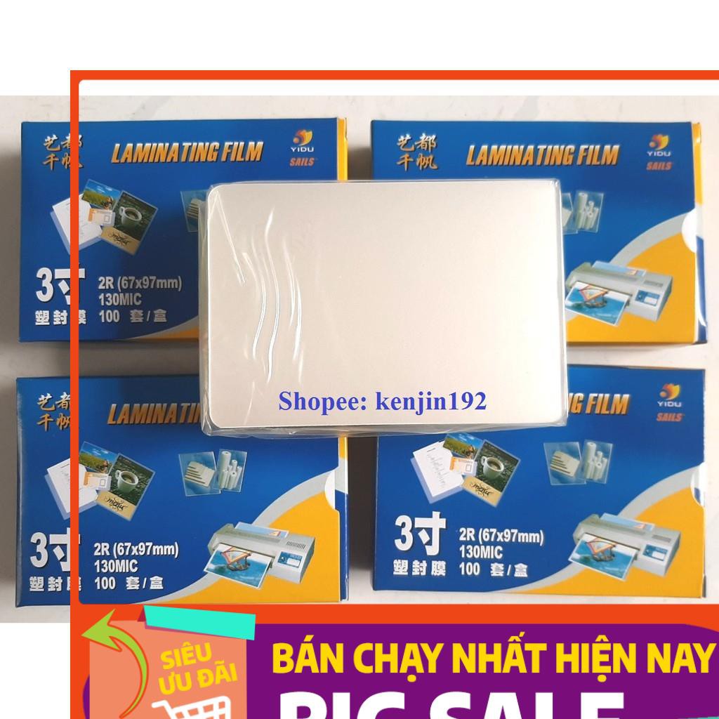 [ SIÊU GIẢM GIÁ ] Nhựa ép (giấy ép) plastic Yidu CMND (67x97mm) 130mic - (100 tờ/hộp)