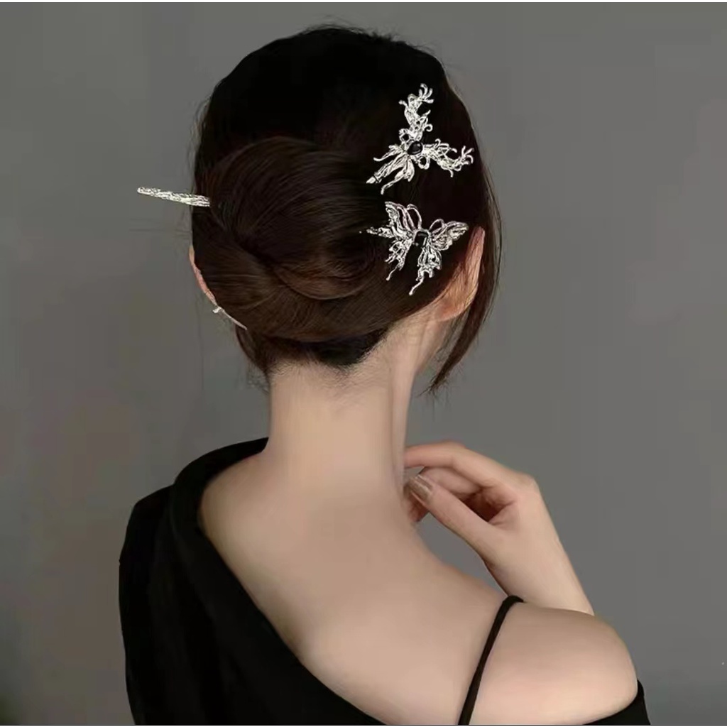 Kẹp Tóc Hình Bướm Bằng Kim Loại Phong Cách Hàn Quốc Thời Trang Cho Nữ