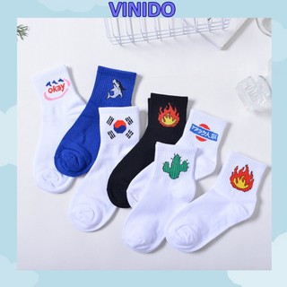 Combo 10 đôi tất nam cổ cao Vinido hàn quốc more than dope in hình rẻ đẹp MT01