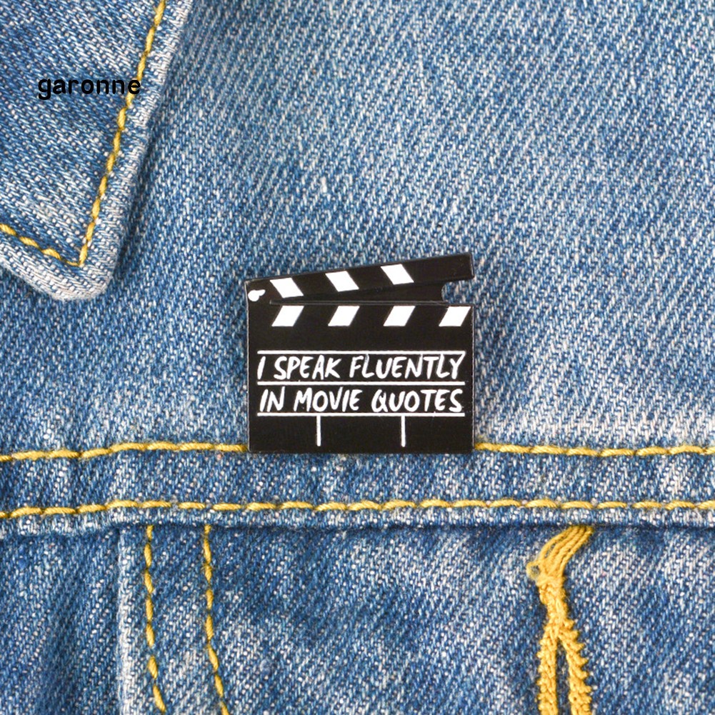 Ghim cài áo tráng men sáng tạo họa tiết bảng dập quay phim trang trí đồ denim