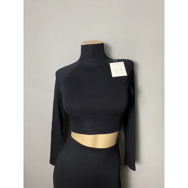 Áo croptop cổ lọ tay dài DUDULAN Áo thun dài tay cổ lọ chất cotton | BigBuy360 - bigbuy360.vn