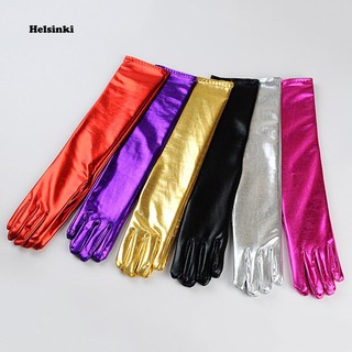 Găng tay giả da dáng dài hóa trang cho nữ