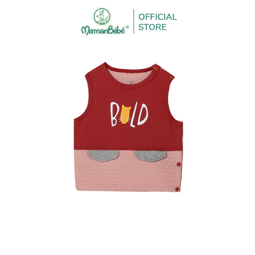 T025 Áo Gile Organic giả túi La Pomme - Hồng