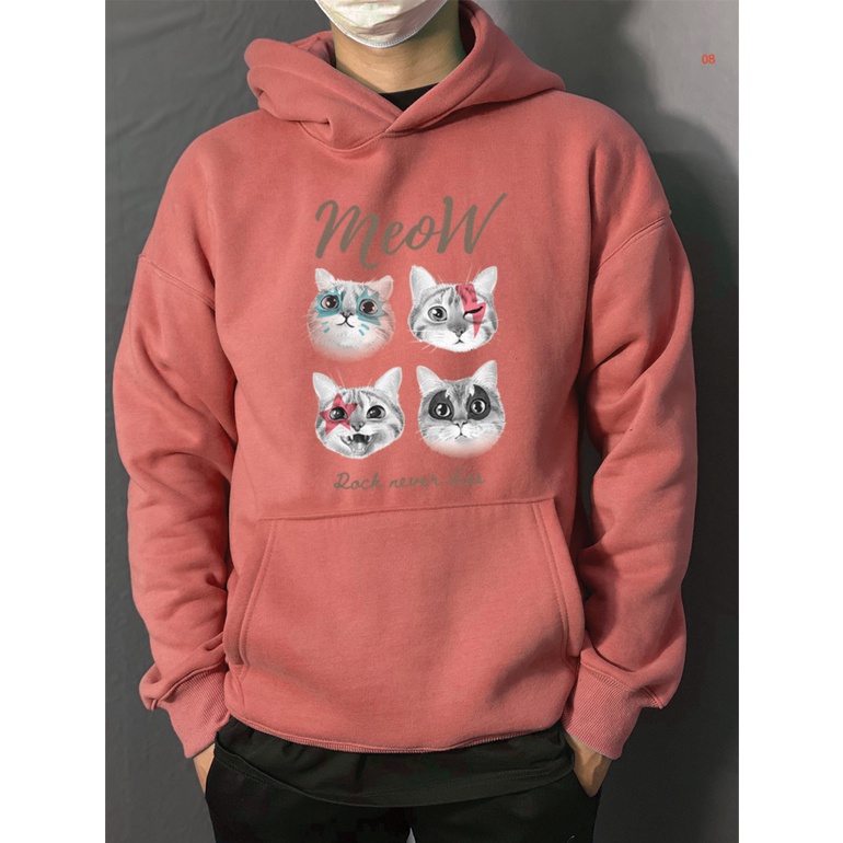 Áo Hoodie Unisex đôi form rộng nam nữ Rock Never Dies vải Nỉ Bông-TDA08