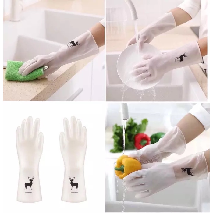 Găng Tay Cao Su Làm Bếp Hình Hươu Siêu Dai