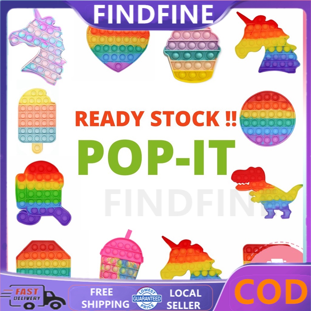 Pop It Fidget Toy, Đồ Chơi Pop It Bấm Nút Bóp Bóng Thông Minh Giảm Stress