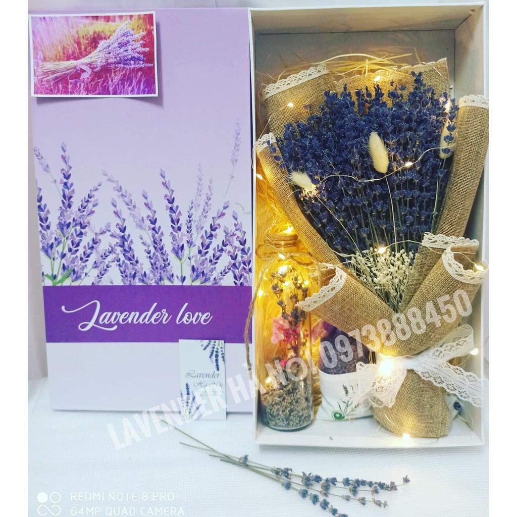 Hộp Hoa Lavender Oải Hương Khô Xinh Xắn