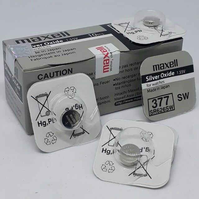 Combo 3 viên Pin Đồng hồ SR626SW SR626 377 Maxell Made in Japan (vỉ