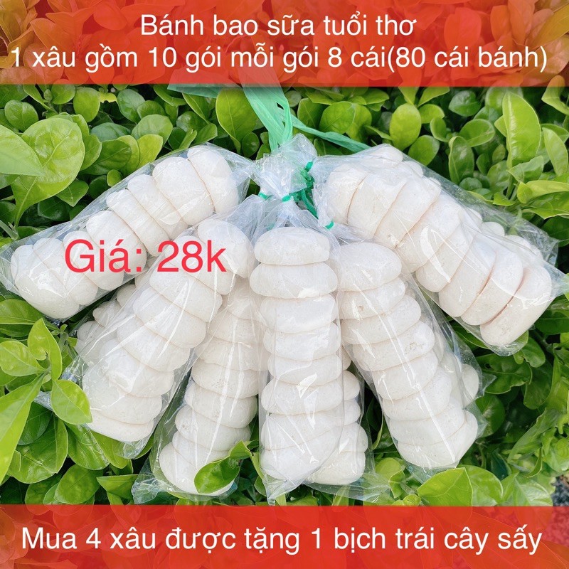 Bánh bao sữa tuổi thơ 10 bịch/ 1 bịch 8 cái (80 cái bánh)