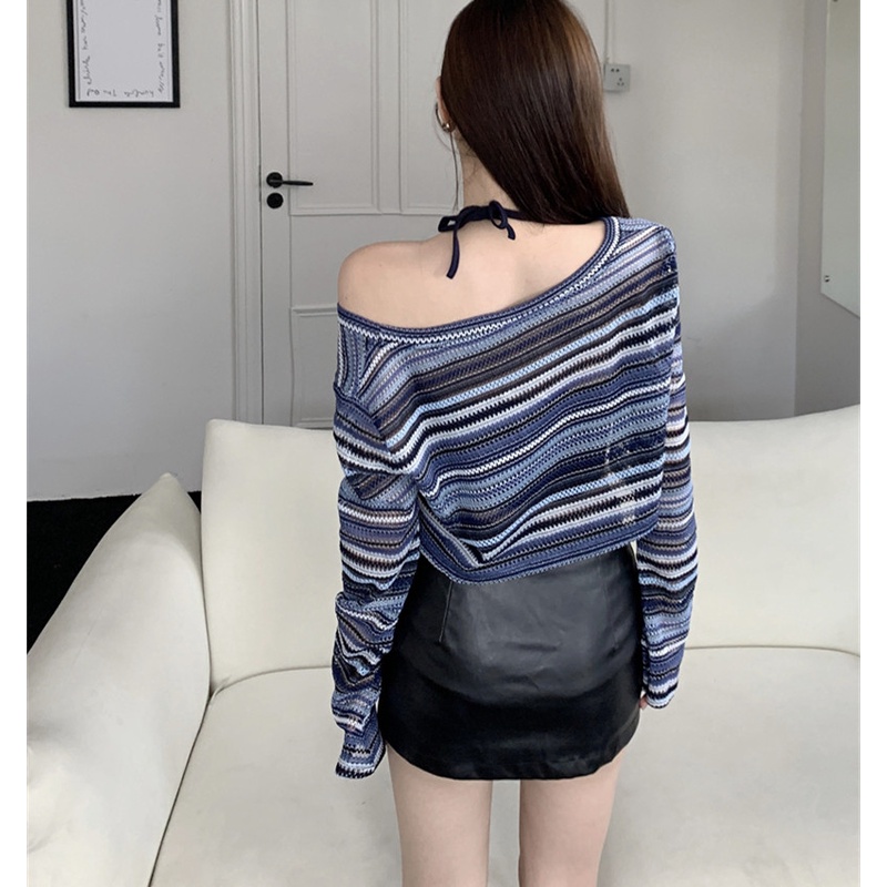 Set Áo Thun Dài Tay Sọc Ngang + Áo Hai Dây Thời Trang Nữ