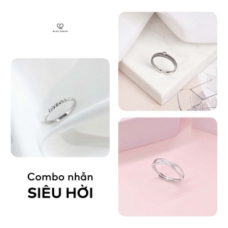 Combo Nhẫn Bạc Blue Peach Siêu Hời Số 3 CB010