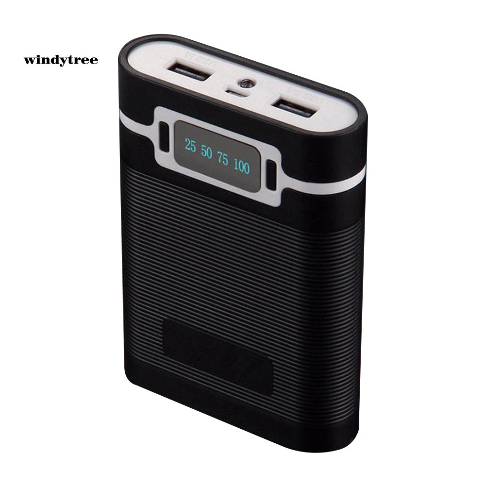 WDTE Dual USB LCD Display 4-Cell 18650 Battery Charger Box Power Bank DIY Case Kit