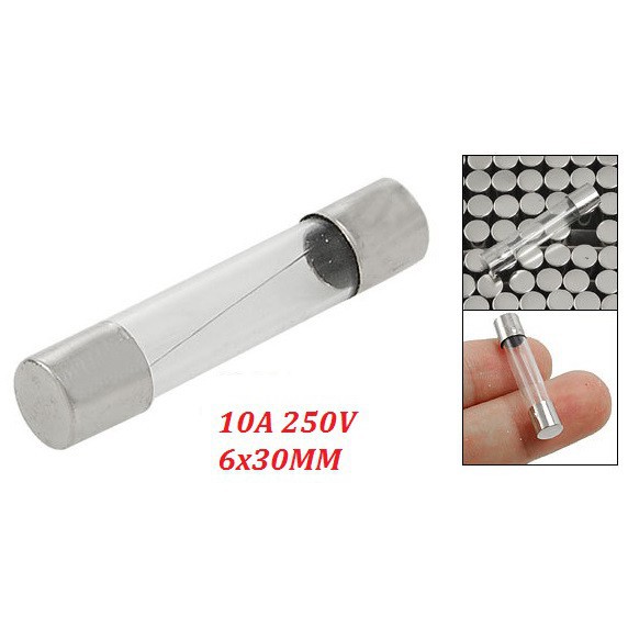 Cầu Chì Thủy Tinh 1A,2A,3A,4A,5A,6A,8A,10A... Kích Thước 6x30MM (Túi 5 cái)